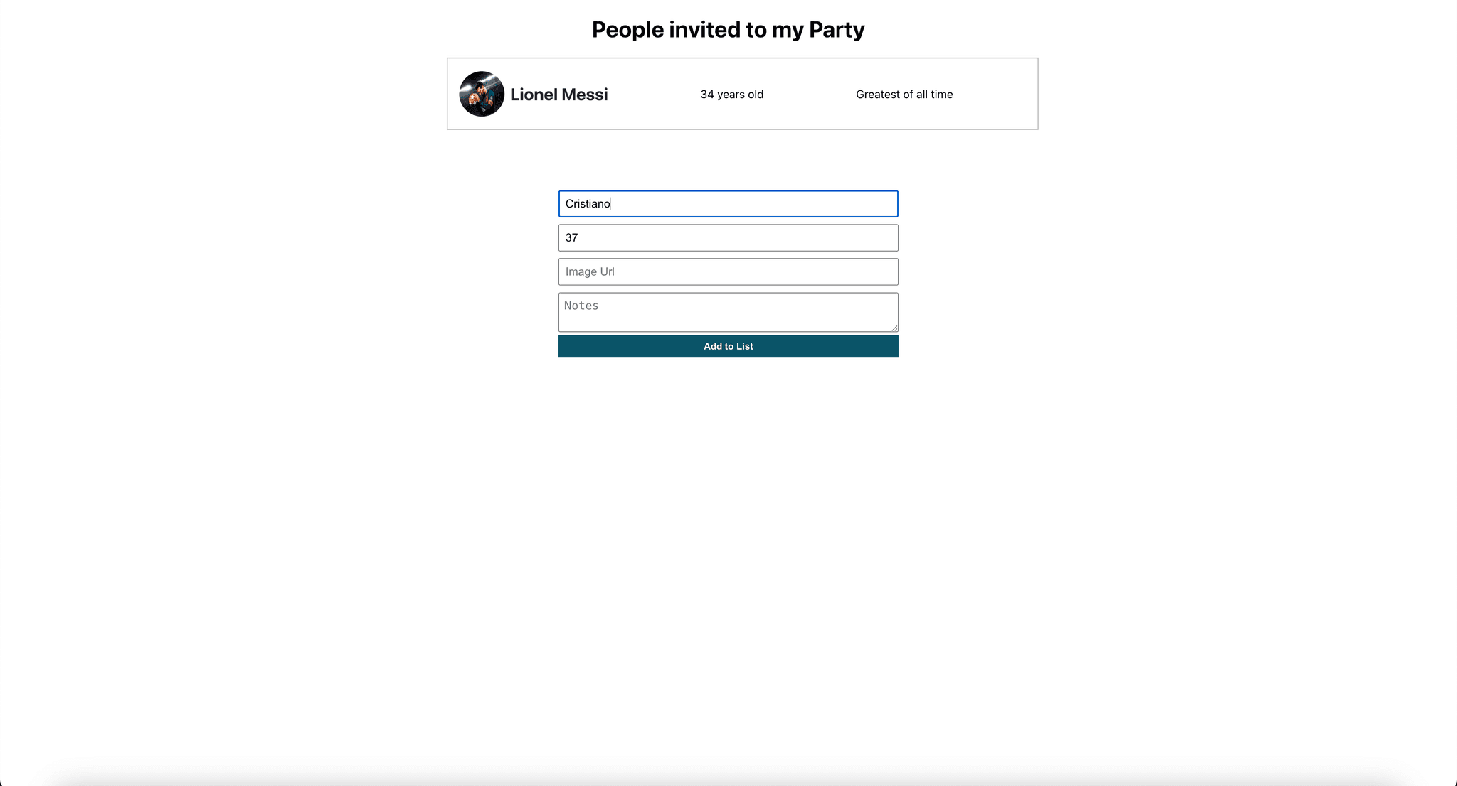 Invitation Party App